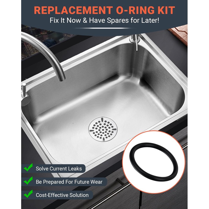 Phivan 4 Pack Commercial Sink Drain O-Ring Gasket Set -