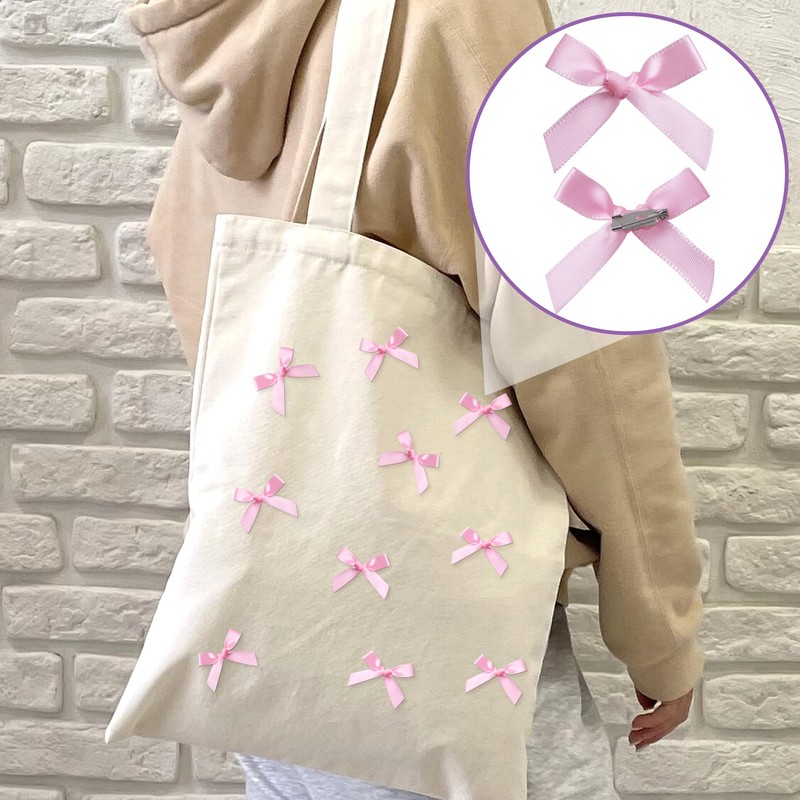 Incinkod 20 Pcs Pink Bow Safety Pins Charms, Cute Pink