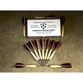 American Prodart Darts #1 Dark Red Wooden Barrel 12pc Box-Steel Tip