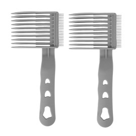 lasuroa Barber Fade Comb, Hair Cutting Combs, Professional Colour Gradient Haircut Styling Tools for Men, Home Salon, Hairdresser Shop, Grey, Pack of 2