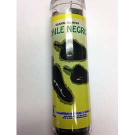 Black Chili (Chile Negro) 7 Day Prepared Scented Black Candle in Glass