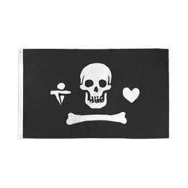AZ FLAG - Pirate Stede Bonnett Flag - 150 x 90 cm - Pirate Skull Flag 100% Polyester with Brass Eyelets - 110 g