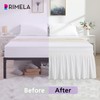 RIMELA White Bed Skirt Twin Size 15 Inch Drop, Elastic