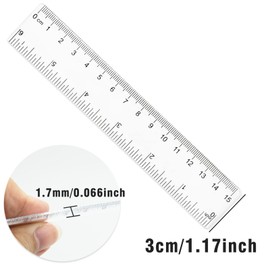 10 Pack Clear Plastic Ruler Kit - Transparent Straight Ruler Measuring Tool for Student School Office (15 cm/6 Inch)