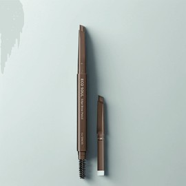 The Saem Eco Soul Edge Brow Pencil + Refill Set, 02 Deep Brown, 1 piece / 더샘 에코 소울 엣지 브로우 펜슬 + 리필 세트, 02 딥 브라운, 1개