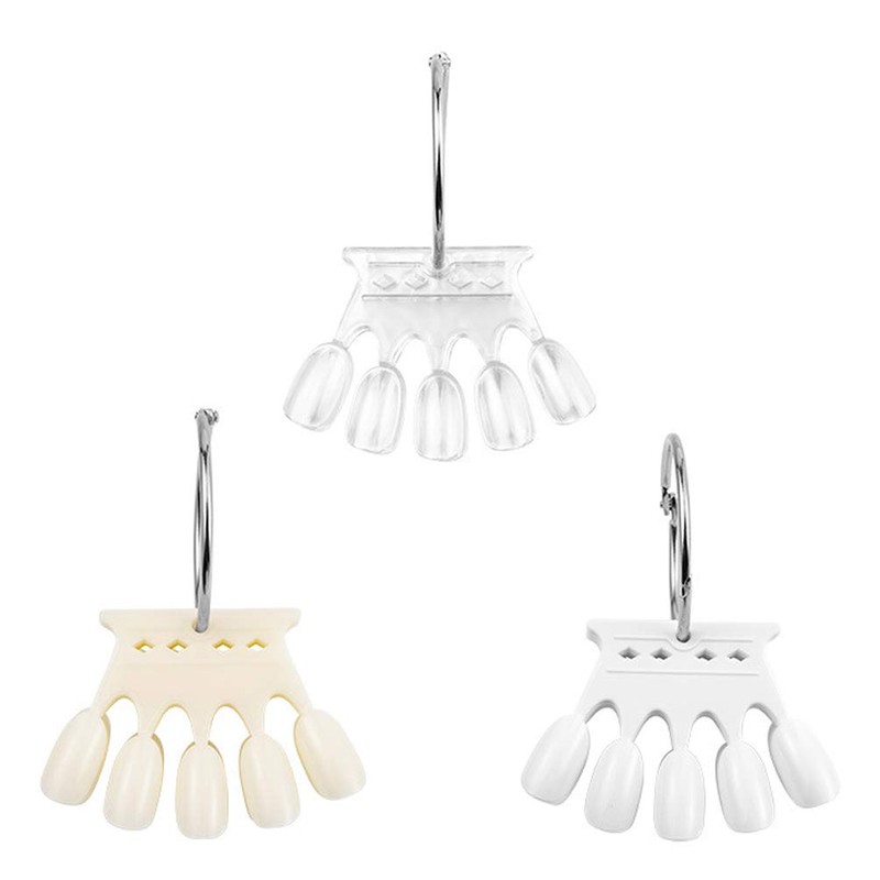 3 Sets Plastic Nail Swatches Crown Shape Fake Tips Nail