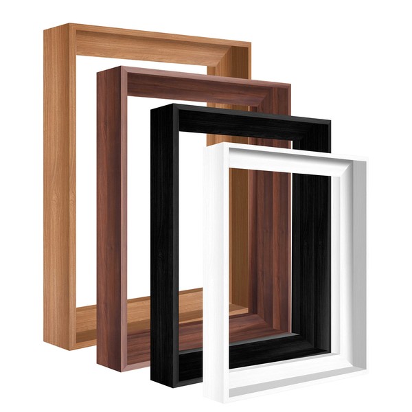 Wall-Art Supplies DIY Canvas Floater Frames, 1.25" Deep, Black 18x18