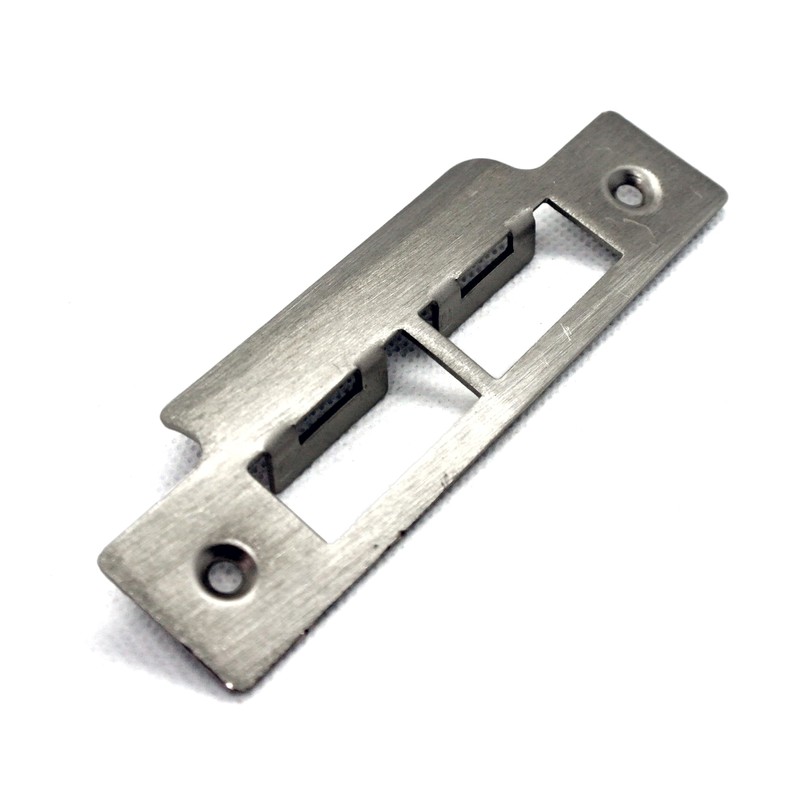 2X Long Strike Plates Brushed Satin for Mortise Latch 114mm
