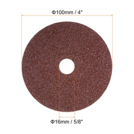 sourcing map 50pcs 40 Grit Aluminum Oxide Resin Fiber Discs 4"x5/8" Metal Sanding Grinding Discs for Angle Grinding Machine Polishing and Grinding Metals, Wood, and Fiberglass