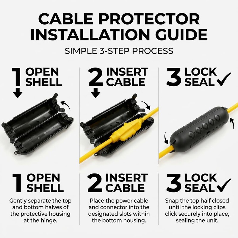 2 Pack Outdoor Extension Cord Cover IP44 Waterproof Safety Cover