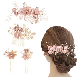 Anfiodas Hair Ornament, Hair Accessories, 4-Piece Set, Kimono, Pearl, Kimono, Lower/Comb, U-pins, Hair Ornaments, Combs, Combs, Combs, Combs, Combs, Combs, Combs, Commitment Ceremonies, Graduation