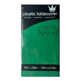ROYAL7 3 Pack Disposable Plastic Tablecloth for Picnic, Birthday, BBQ, Party, Wedding (Green, Rectangle, 54in. X108in.)