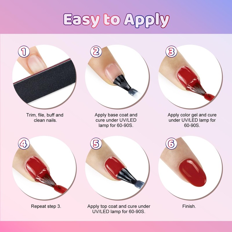 36Pcs Gel Nail Polish Kit with U V Light Crystal