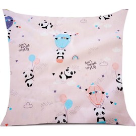 Children's Cushion Cover Decorative Patterned 40 x 40 cm, Baby Toddler Cushion Covers for Prams, Organic Cotton Pillowcase with Zip (1 Pack)