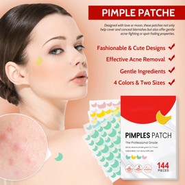 Trendyfave Pimple Patches 144Pcs Spot Patches Moon Shape Blemish Patches, Hydrocolloid Acne Patches For Face Zit Patch Acne Dots, Spot Stickers with Tea Tree Oi