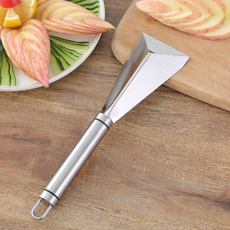 Fruit Vegetable Carving Knife Stainless Steel Triangular Shape Channel Knife