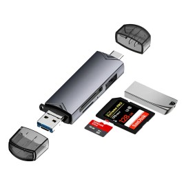 Lector Tarjetas Sd Tf Usb 3.0 Adaptador Tipo C Otg 6 En 1