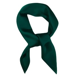 WESTEND CHOICE Square Satin silk Scarves Plain Neck Scarf 50s Retro Women Scarf Lightweight Silky Bandana Wrap women's scarves 70 x 70 cm (Dark green)