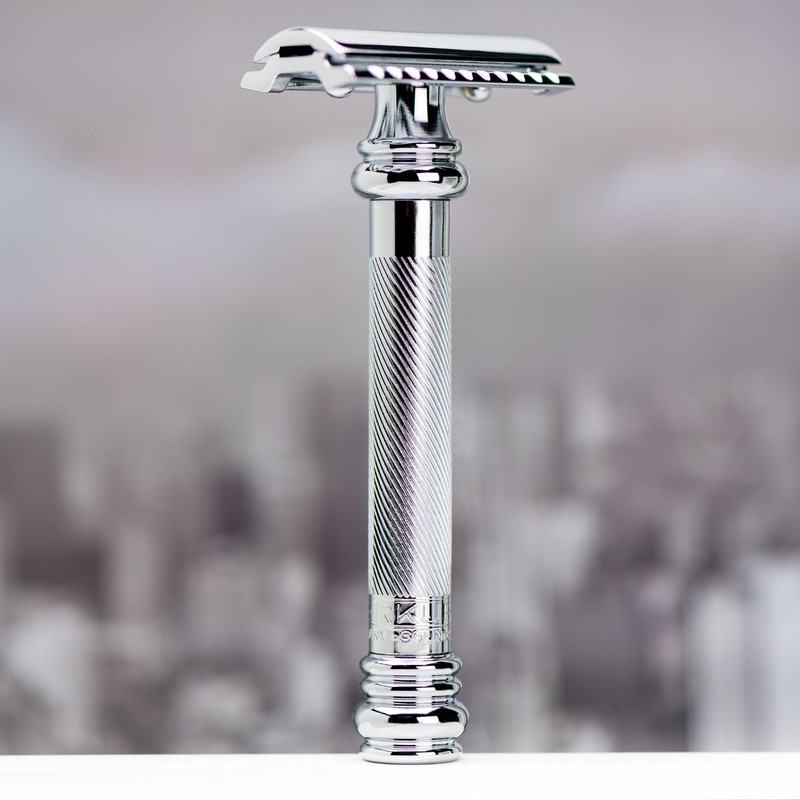 MERKUR Safety Razor 38C | Barber Pole Gloss Chrome |