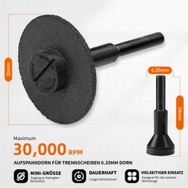 SIFANG 1.0 mm Cutting Disc 50 mm Metal Cutting Disc, 50 x 10 x 1.0 mm Thin Flex Disc Straight Pack of 10 with 6.35 mm Tool Holder, for Die Grinder Cuts Steel Stainless Steel Stainless Steel Stainless