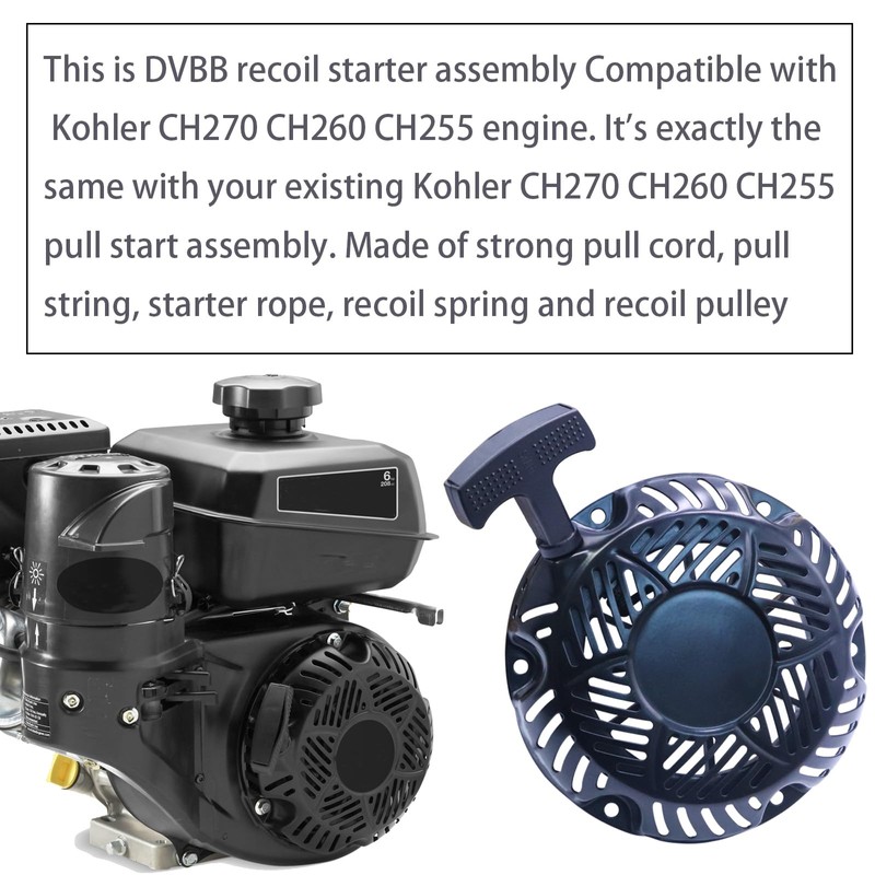 RAROZEEK Recoil Starter Assembly Compatible with Kohler CH270 CH260 CH255