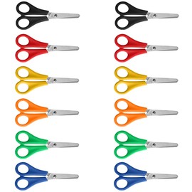 ManYing 12 Pcs Kids Scissors,Childrens Safety Scissors Blunt Tip Preschool Scissors Craft Scissors Handmade Scissors with cm-Scale for School Art Craft DIY Teaching Supplies