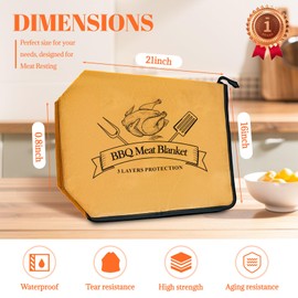 BBQ Blanket for Resting Meat - Insulated Blanket Bag for Large Briskets, Turkeys, Pork - Reusable Grilling Accessory & Birthday Gifts for Men, Dad, Grill Masters (21 inch)