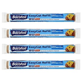4 x EasyCut Foil Refill Rolls Tear & Heat-Resistant | Perfect for Grilling Baking Roasting Wrapping Freezing | 100% Recyclable | 300mm x 15m | Total 60m of Foil