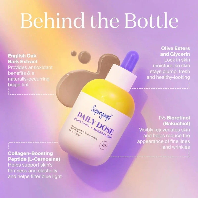 ¡supergoop! Daily Dose Bioretinol + Mineral Spf 40 Con Bakuc