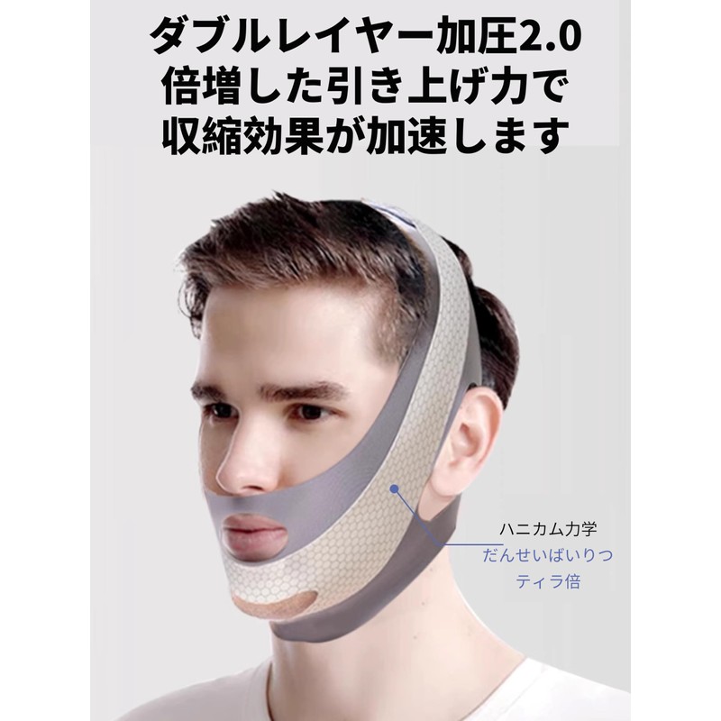 AAGWW 小顔ベルト フェイスライン 引き締め ほうれい線 顔痩せ フェイスバンド 男性用 マスクスタイル 男女兼用