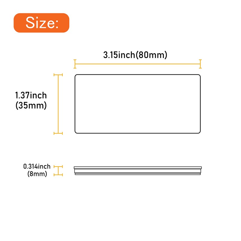 WELNENT E-Mark DOT CCC 2pcs Rectangle Reflector Self Adhesive Stick