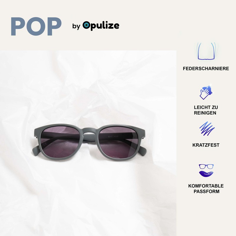 OPULIZE Pop Sun Reader Glasses Pack of 2 Keck Round