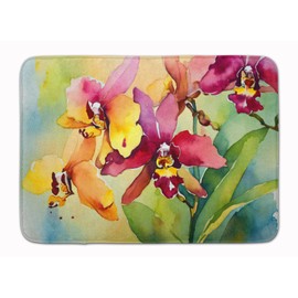 Caroline's Treasures Orchids in Watercolor Memory Foam Kitchen Mat Machine Washable Anti-Fatigue Mat Cushion Comfort Bath Mat or Kitchen Rug