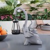 mikilov Elephant Resin Statue with Solar Lantern (Back Statue Decoration,