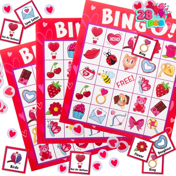 JOYIN Juego de bingo para el día de San Valentín,