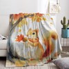 Bidesk Autumn Squirrel Blanket Soft Cozy Flannel Throw Blanket, Warm