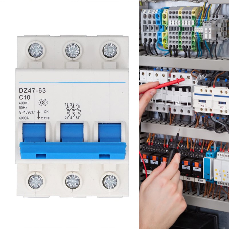 Miniature Circuit Breaker 3 Pole 10A Amp Isolator DIN Rail