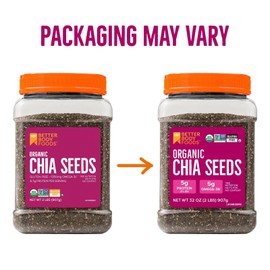 BetterBody Foods Organic Chia Seeds, 2.0 lb, 30 Servings
