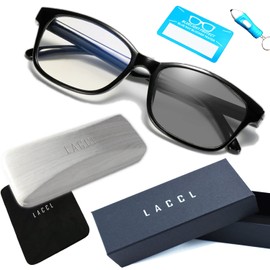 LACCL 004 Men's Modern Blue Light Cut Sunglasses Dimmable Glasses 3 in 1 Lightweight 20g No Degree UV 90% or More