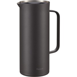Peacock AHW-100 TD Thermal Pot, 33.8 fl oz (1 L) Water Server, Vacuum Insulated, Heat Retention, Cold Retention, Wide Mouth, 33.8 fl oz (1 L) Pot, Stainless Steel, Tabletop Pot, Dark Brown