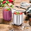 THILY Metal Stemless Insulated Wine Glass T1 Triple-insulated Stainless Steel