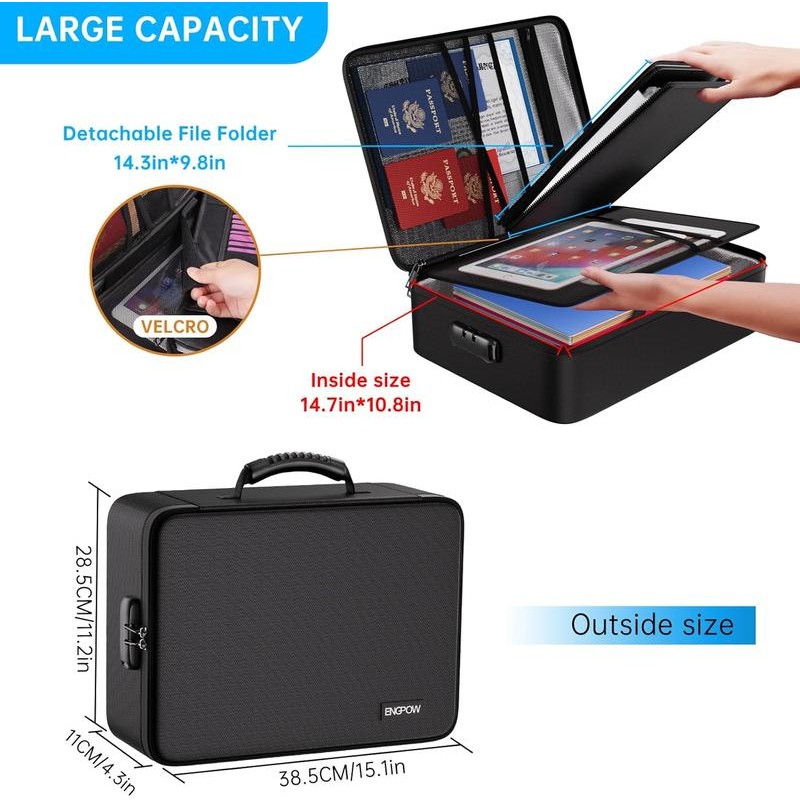 5200℉ Fireproof File Organizer Bag with 13 Pocket Accordion File