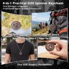 Haxtec D20 Spinner Dice with Keychain & Necklace Gifts for
