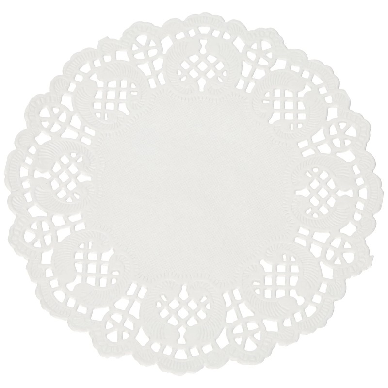 Rayher 59225102 Lace Paper Set: Round, Self-Service Bag, 60 Pieces,