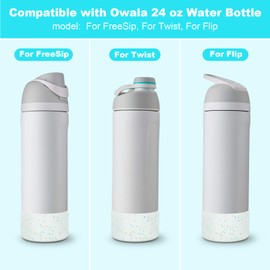 2 PCS Glitter Silicone Boot for Owala Water Bottle 24 oz, Anti-Slip Protective Sleeve for FreeSip/Twist/Flip Stainless Steel Water Bottles Accessories