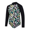 Speedo JungleSpeak Allover Long Sleeve Rash Top Girls Set Black/White