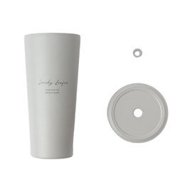 Oolab 24 oz Insulated Stainless Steel Tumbler with Ceramic Coating Double Wall Vacuum Leakproof Cup Spill-Proof Lid, and Waterproof Silicone Seal (Straw Not Included) (Light Gray)