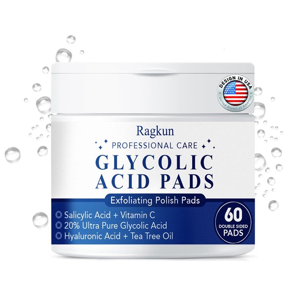 Ragkun Exfoliating Pads - Glycolic Acid 20% Toner Pads for