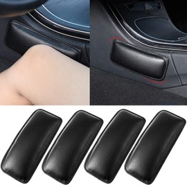 Ankey 4 Pack Soft Leather Car Center Console Knee Leg Elbow Cushion Pad, Car Knee Cushion Elbow Pillow Thigh Support Comfort Pillow