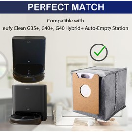 Derborisen【10 Pack】Replacement G40 vacuum accessories Vacuum Bags Compatible with eufy Clean G35+, G40+, G40 Hybrid+ Auto-Empty Station, 3.2L Large Capacity Disposal Bag RoboVac Accessory